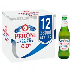 Peroni Nastro Azzurro 0.0% Alcohol Free 12 x 330ml Bottles - Liquor Library