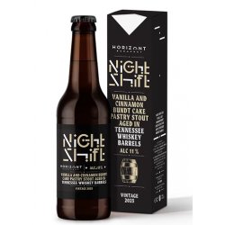 HORIZONT Brewing Night Shift Vintage 2023 - Vanilla & Cinnamon Bundt Cake Pastry Stout Aged In Tennessee Whiskey Barrels