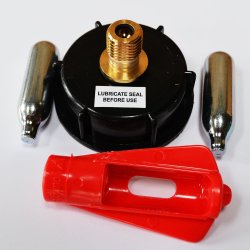 2 Barrel Cap with Pin Valve, 8g CO2 Cartridges & Cartridge Holder - Brewbitz Homebrew Shop