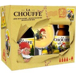 LA CHOUFFE Coffret biÃre 8Â° + 1 verre 4 x 33 cl 8%vol. (pack de 4) - Selfdrinks