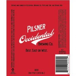 Occidental Pilsner 16oz can - Bine & Vine