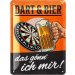 Retro Blechschild Darts und Bier - 15 x 20 cm 