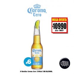 MEGA OFERTA - 6 Corona Cero bot 330Cm3 - Almacén de Cervezas