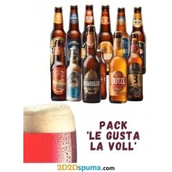 Pack de cervezas ‘Le gusta la Voll’ + 1 vaso - 2D2Dspuma