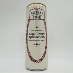 Bauman’s Loganberry Apfelschorle NA Sparkling Apple Spritz Can - Bottleworks