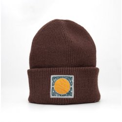 Stigbergets Beanie with embroidered patch - Brown - Stigbergets Bryggeri