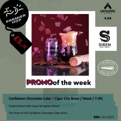 Siren Craft Brew Caribbean Chocolate Cake  Stout  7.4% - Premier Hop