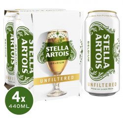 Stella Artois Unfiltered Cans 24 x 440ml Case - Liquor Library