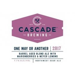 Cascade Brewing One Way Or Another 2017 12x50CL - Van Bieren