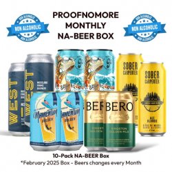 ProofNoMore Monthly NA-Beer Box - 10 NA-Brews - Free Shipping - Proofnomore