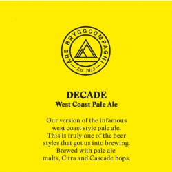 Åre Bryggcompagni Decade WCPA 4,8% 30 l PolyKeg - Brill & Co