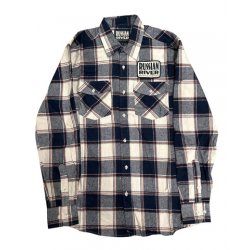 Russian River Custom Flannel Dark Blue with Woven Patch - Russian River Brewing Company