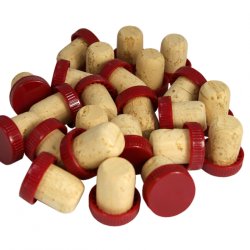 Plastic Top Wine Stoppers x10  Red - Brew Day