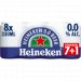 Heineken Premium Pilsener 0.0 Bier Blik 7+1 x 330ml 