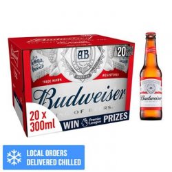 Budweiser Lager 20 x 300ml Bottles - Carry Out Off Licence