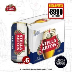 ESPECIAL SIN ALCOHOL - 6 Stella Artois SIN ALCOHOL lata 473 Cm3 - Almacén de Cervezas