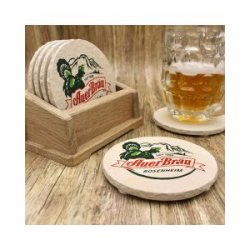 Auerbräu Rosenheim Bieruntersetzer aus Naturstein - Biershop Bayern