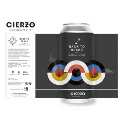 Cierzo Back to Black  Imperial Stout(Pack de 12 latas) - Cierzo Brewing