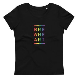 Brewheart WOMENS FITTED ORGANIC, FAIR-TRADE V-NECK TEE - RAINBOW (BLACK OR WHITE) - BrewHeart