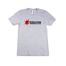 Revolution Stacked Logo Tee - Heather Grey - Revolution Brewing