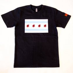 Revolution Chicago Flag T-Shirt - Black - Revolution Brewing