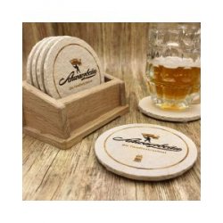 Schwarzbräu Zusmarshausen Bieruntersetzer aus Naturstein - Biershop Bayern