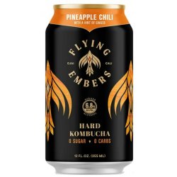 Flying Embers Pineapple Chili Kombucha 6 pack 12 oz. - Petite Cellars