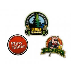 Russian River Collect All 3 Small Stickers! Pliny the Elder, Blind Pig, Russian Rive - Russian River Brewing Company