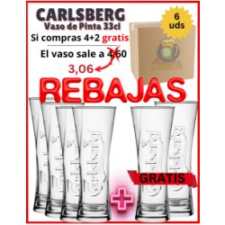 CARLSBERG - Vaso de Pinta - 6 Unidades 33cl - Buscador de Cervezas - Brewhouse