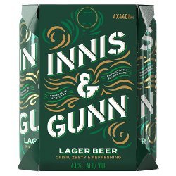 Innis & Gunn Lager 4X440ml (Price Marked £6.25) - Fountainhall Wines