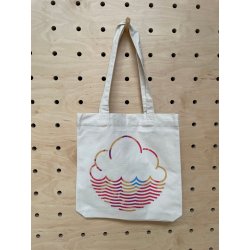 Cloudwater Tote Bag with 'Fuzzy' print logo - Cloudwater