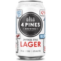 4 Pines Japanese Lager 375ml - BoozeBud