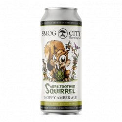 Smog City Sabre Toothed Squirrel Hoppy Amber Ale 473ml BB 280224 - The Beer Cellar