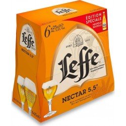 LEFFE BiÃre blonde nectar aromatisÃ©e au miel 5.5% 25cl (pack de 6) - Selfdrinks