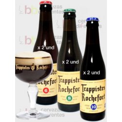 Trappistes Rochefort- Lote pack 6 botellas 33 cl y 1 copa - Cervezas Diferentes