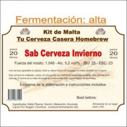 Kit en grano Sab Cerveza de Invierno - Tu Cerveza Casera Homebrew