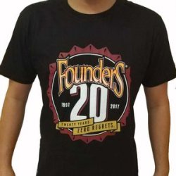 Camiseta ria Founders 20 Years Preta Masculina 2P - CervejaBox