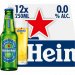 Heineken Premium Pilsener 0.0 Bier Draaidop Fles 12 x 250ml 