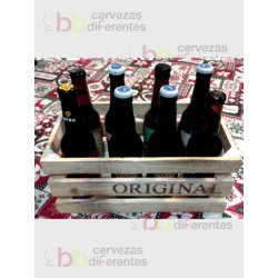 Caja Madera pequeña 8 botellas - Cervezas Diferentes