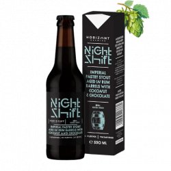 HORIZONT Brewing Night Shift Vintage 2025 / Imperial Pastry Stout Aged In Rum Barrels With Coconut & Chocolate HORIZONT Brewing Night Shift Vintage 2025 / Imperial Pastry Stout Aged In Rum Barrels With Coconut & Chocolate