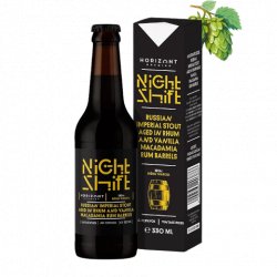 HORIZONT Brewing Night Shift Vintage 2025 / Russian Imperial Stout Aged In Rhum And Vanilla Macadamia Rum Barrels HORIZONT Brewing Night Shift Vintage 2025 / Russian Imperial Stout Aged In Rhum And Vanilla Macadamia Rum Barrels