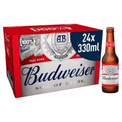 Budweiser Beer 24 x 330ml Bottles - Liquor Library