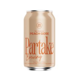 Partake Brewing — Peach Gose, Craft Non-Alcoholic Brew, 6-pack of 12 oz cans - Minus Moonshine