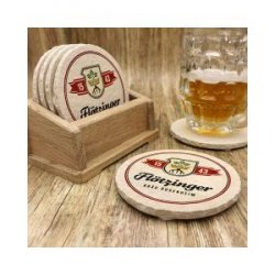 Flötzinger-Bräu Rosenheim Bieruntersetzer aus Naturstein - Biershop Bayern