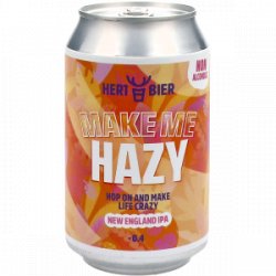 Hert Bier Make Me Hazy New England IPA Non Alcoholic - Drankgigant.nl