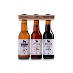 Mica 3pack degustación Cerveza TORO. Cervezas maduradas en barricas de Jerez - Cerveza Mica