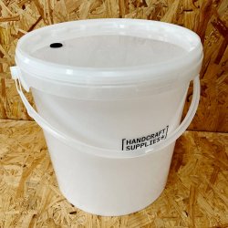 10 Litre Fermentation Brewing Bucket & Lid with Grommet for Airlock - White with Litre Markings - Brewbitz Homebrew Shop