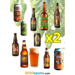 Pack 20 cervezas IPA y 1 vaso de pinta - 2D2Dspuma