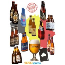 Pack de Cervezas Belgas 20 + 1 copa + 1 abridor naipe - 2D2Dspuma