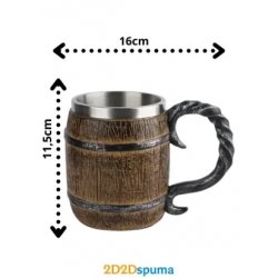 Jarra de cerveza de metal y simulación de madera 45cl - 2D2Dspuma